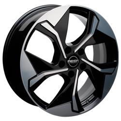 MEGA WHEELS TRITON BLACK FRONT POLISHED 7.5x19 5/108 ET47 CB63.3