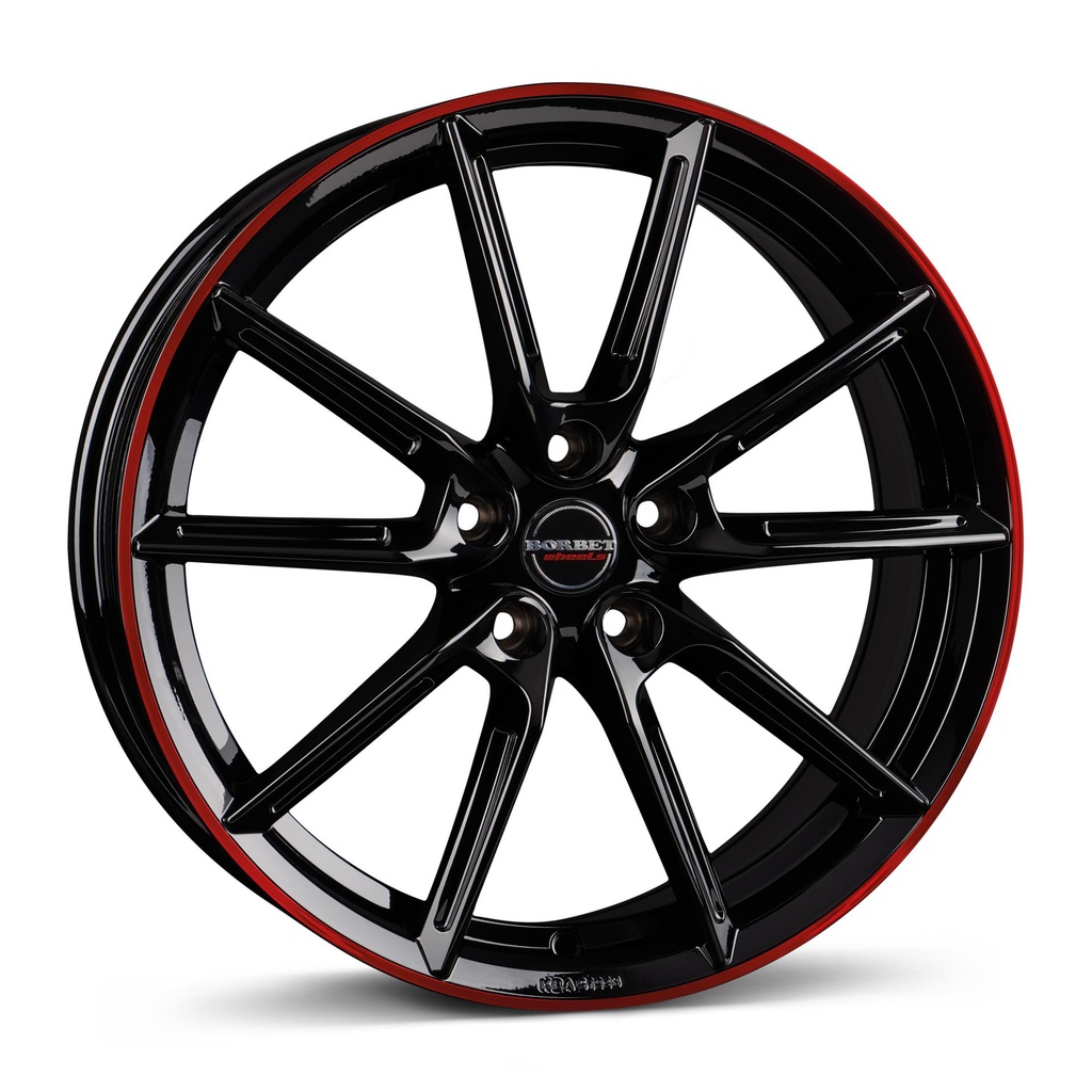 BORBET LX18 BLACK GLOSS RIM RED 8x18 5/112 ET48 CB66.6