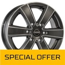 MEGA WHEELS HERCULES 6 ANTHRACITE GREY FRONT POLISHED 6.5x15 6/139.7 ET27 CB106.1